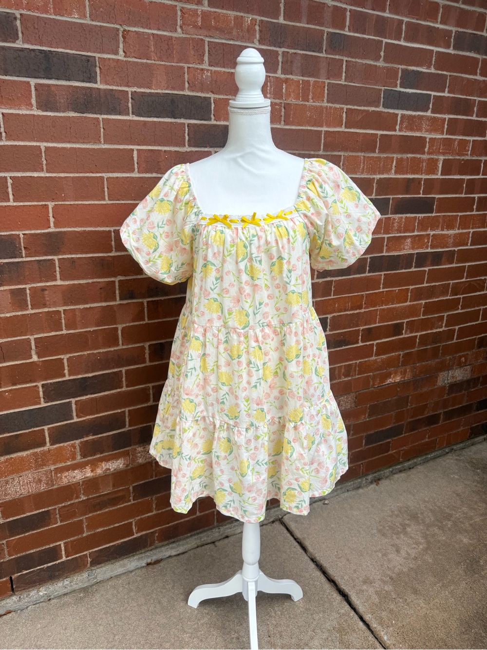 Umgee Floral Babydoll Dress Puff Sleeve Cottagecore Coquette Medium NWT